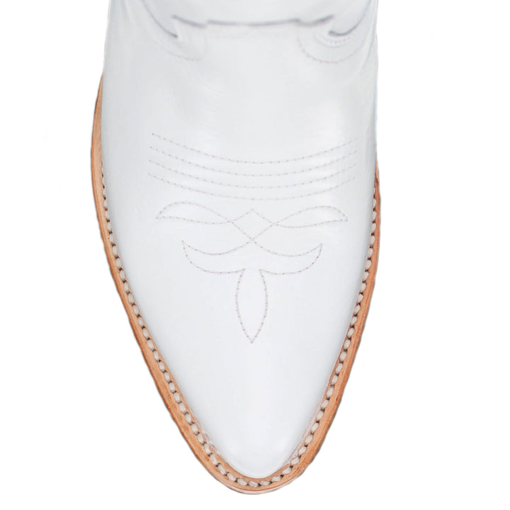 Women's University of Texas Longhorns All White Pointed Toe Cowgirl Boots Leighton by Vaccari