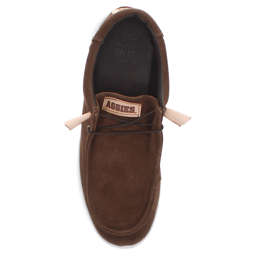 Men's Texas A&M University leather suede slip-on shoes