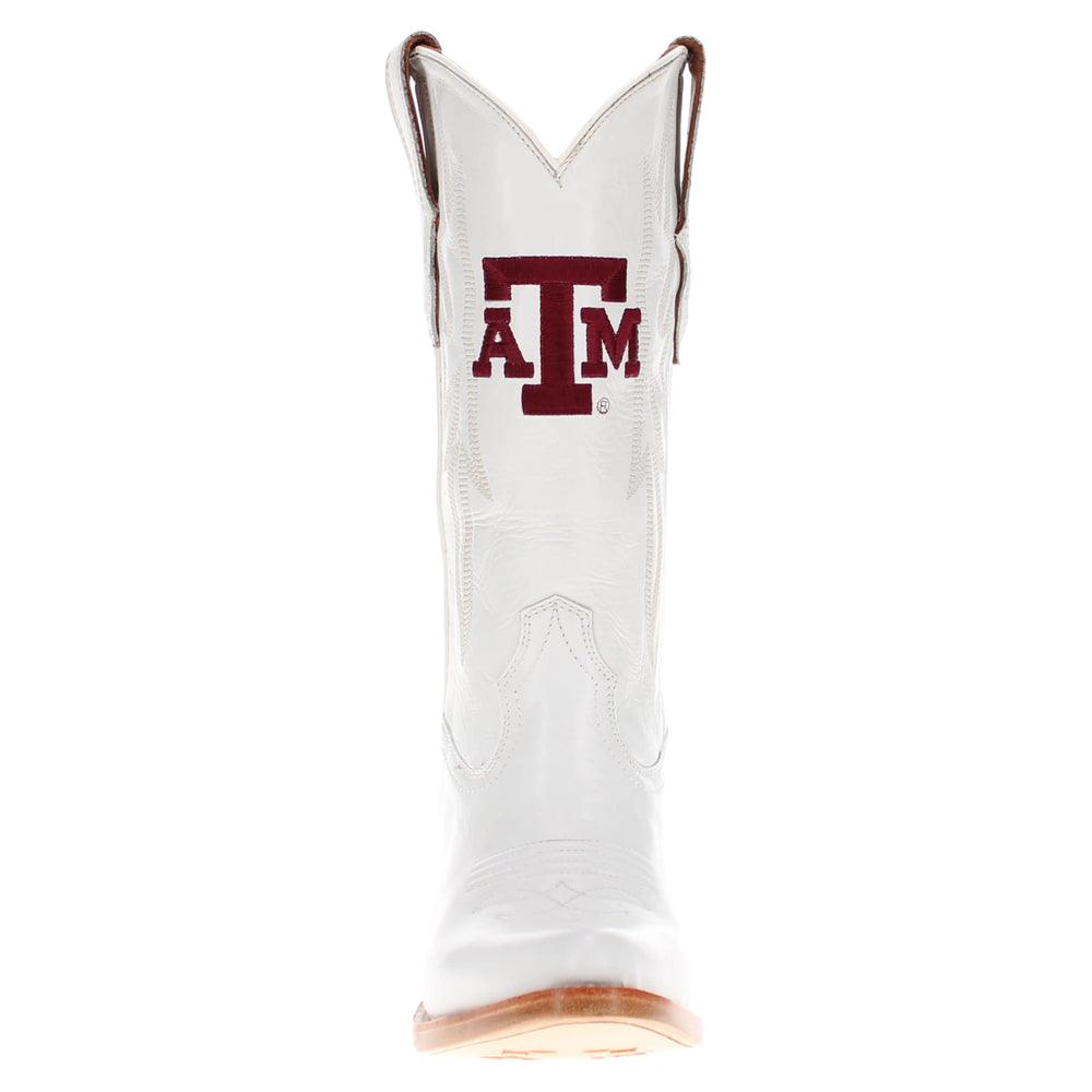 Women's Texas A&M Aggies All White Pointed Toe Cowgirl Boots Leighton Vaccari University