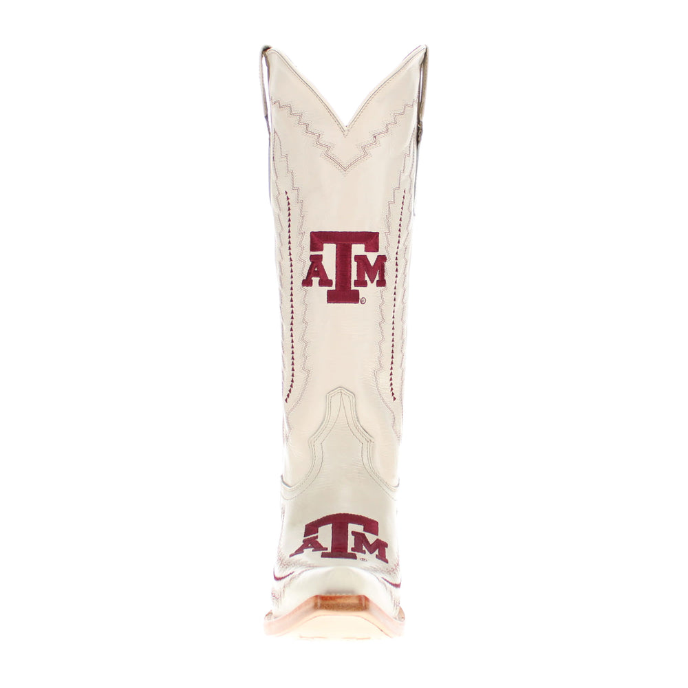 Women's Texas A&M Aggies Cowgirl Boots | TAMU White Snip Toe Boots | Officially Licensed | Naomi