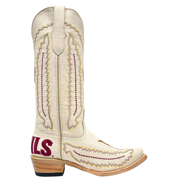 Women's University of Arizona State Sundevils Cowgirl Boots | ASU White Snip Toe Boots | Officially Licensed | Naomi