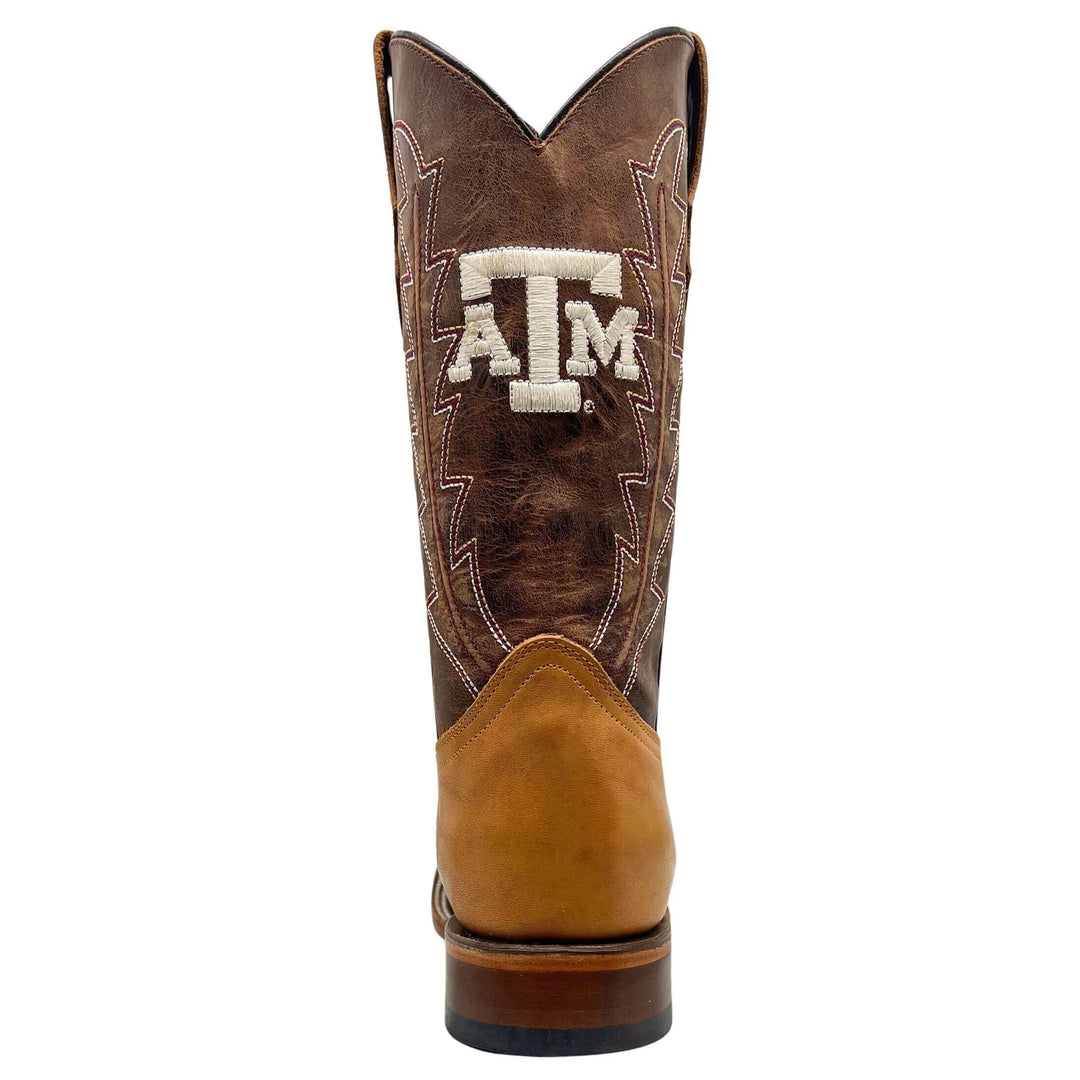 Men's University of Texas A&M Aggies Cowboy Boots | Tan/Mocha Broad Square Boots | Officially Licensed | Weston