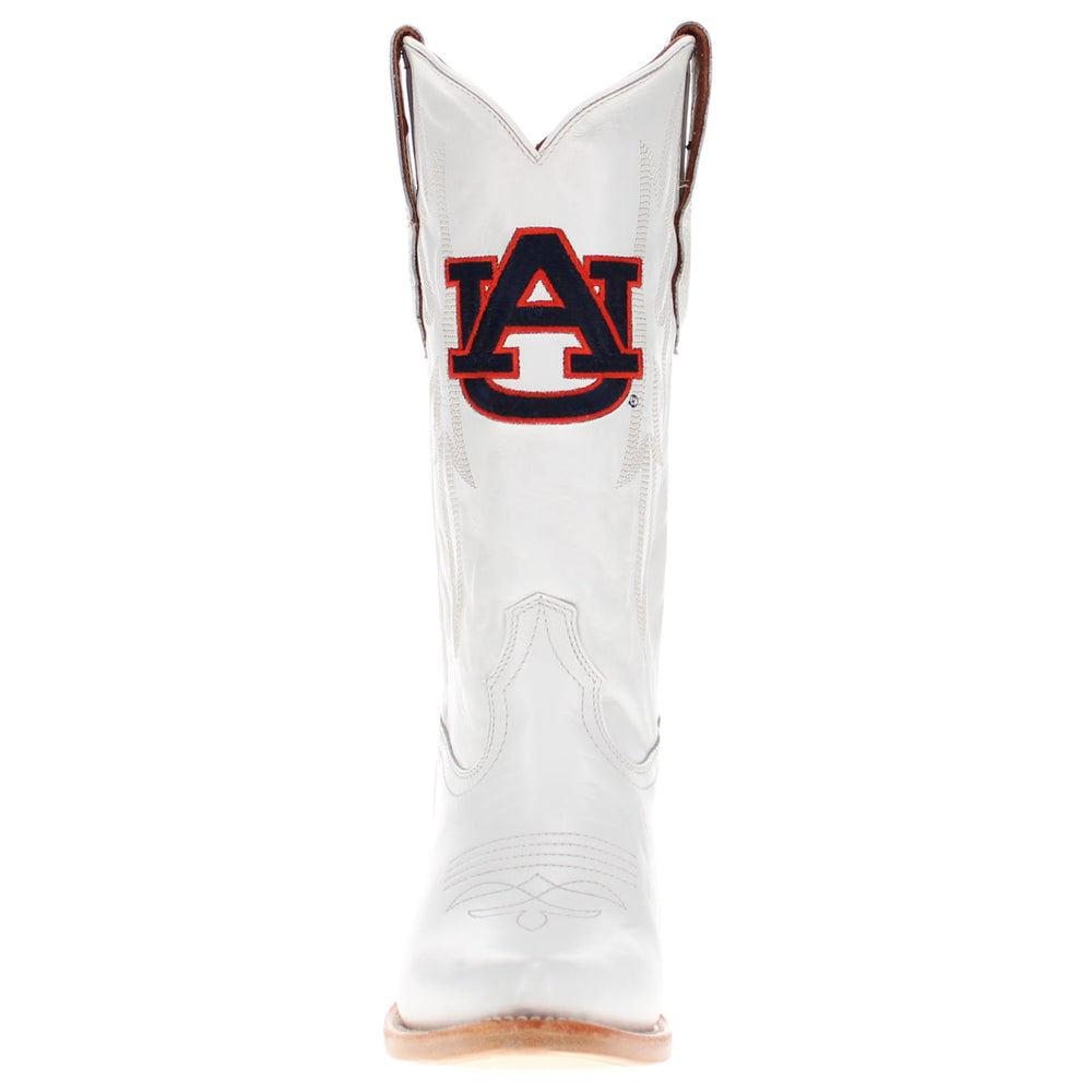 Women's Auburn University Tigers All White Pointed Toe Cowgirl Boots Leighton Vaccari University