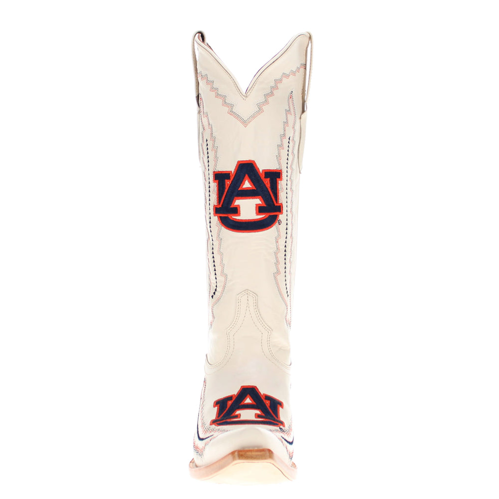 Women's Auburn University Tigers Bone Snip Toe Cowgirl Boots Naomi by Vaccari