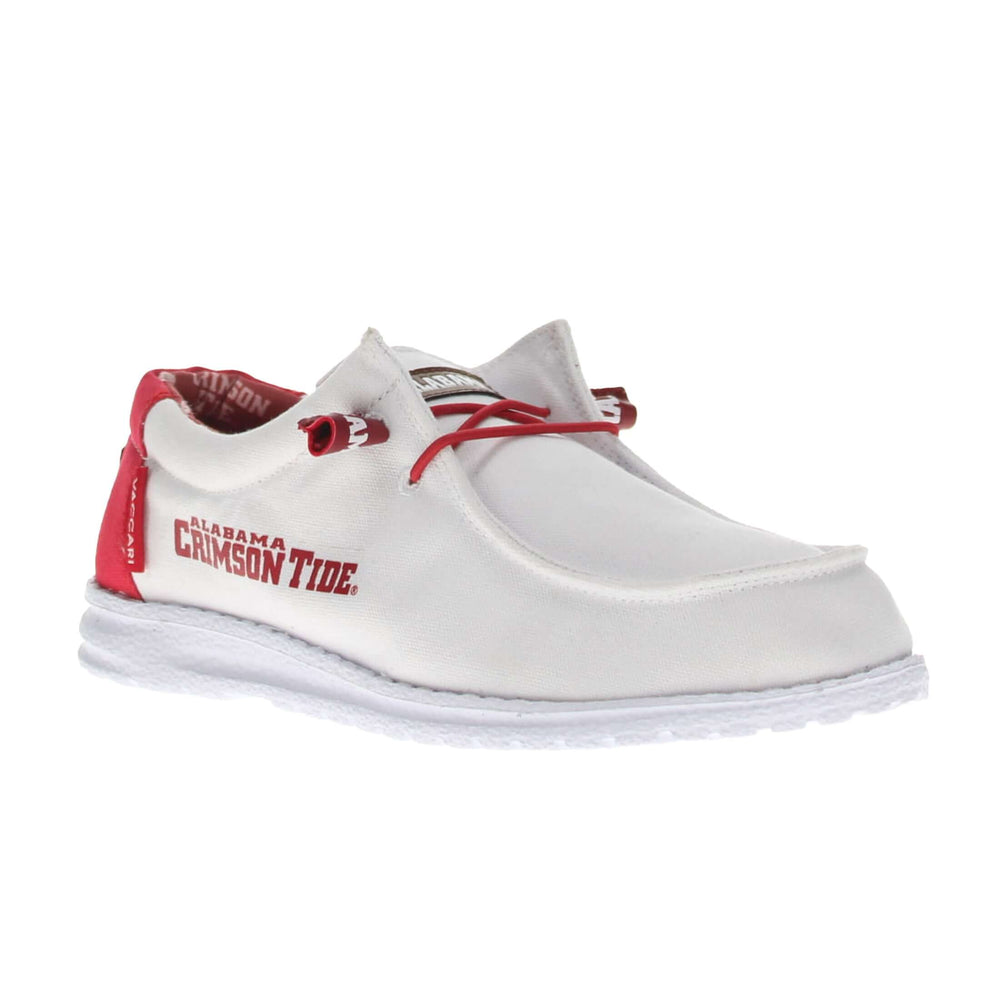 Women's University of Alabama White and Red Canvas Casual Shoe by Vaccari