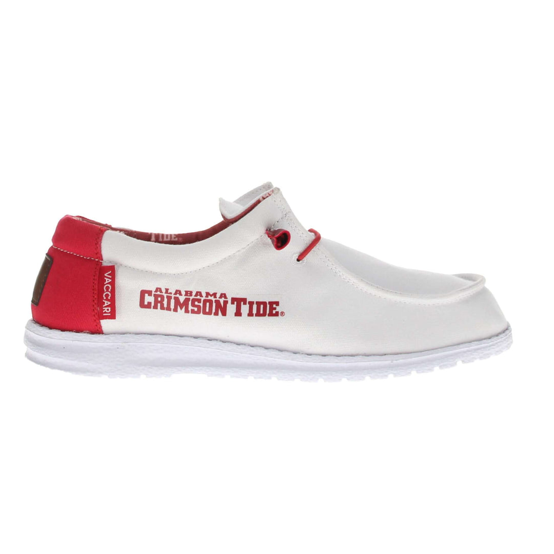 Women's University of Alabama White and Red Canvas Casual Shoe by Vaccari