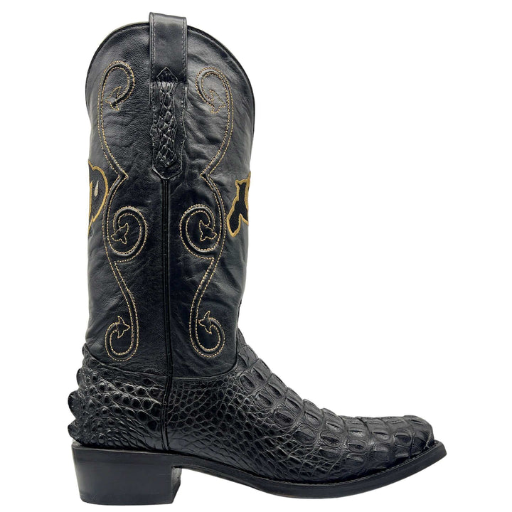 Men's University of Colorado Buffaloes Cowboy Boots | Black JW Toe Hornback American Alligator Boots | Officially Licensed | David
