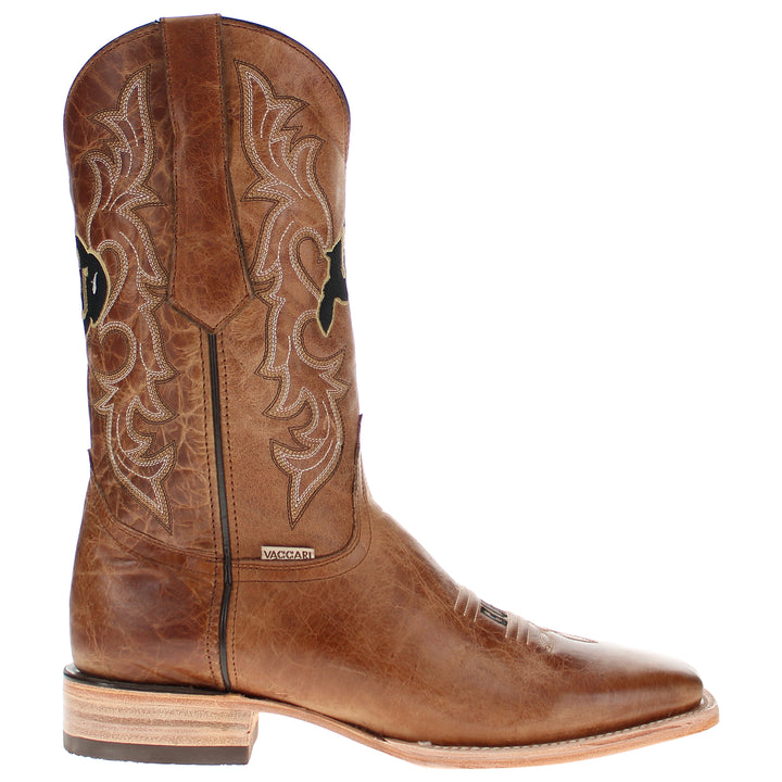 Men's University of Colorado Tan Sqaure Toe Cowboy Boots by Vaccari