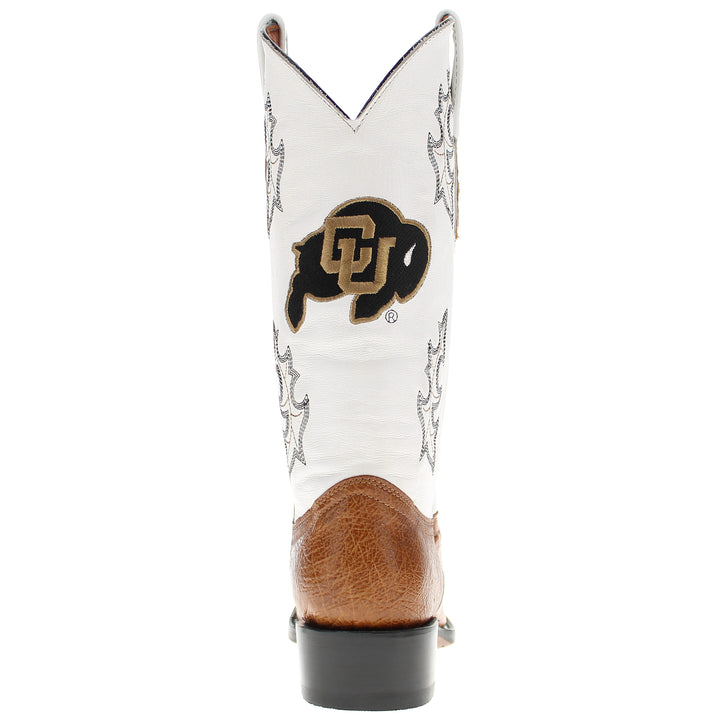 Men's University of Colorado Buffaloes Tan Smooth Ostrich Cowboy Boots Brooks by Vaccari #select-a-toe_jw