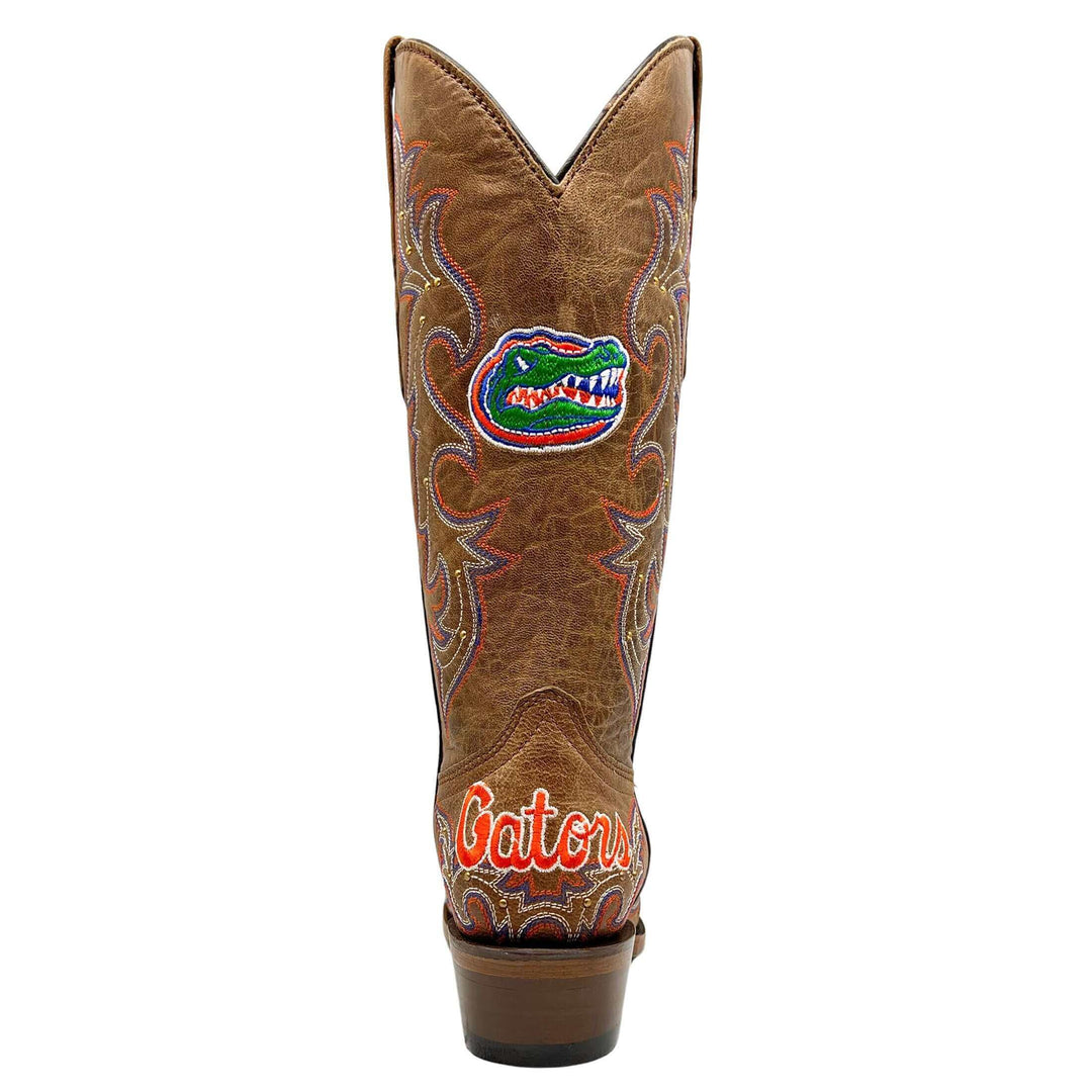 Women's University of Florida Gators Cowgirl Boots | Gold studs Tan Snip Toe Boots | Officially Licensed | Annie