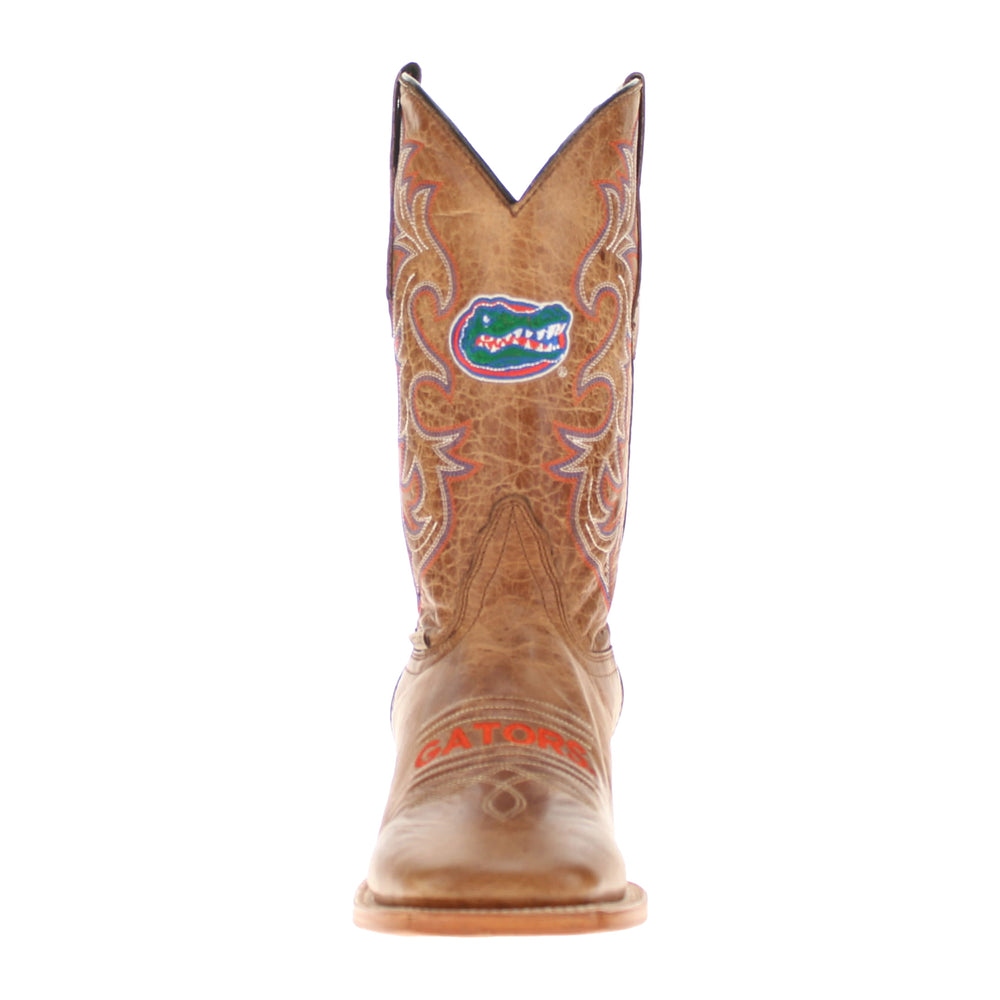 Men's University of Florida Gators Tan Leather Square Toe Cowboy Boots by Vaccari