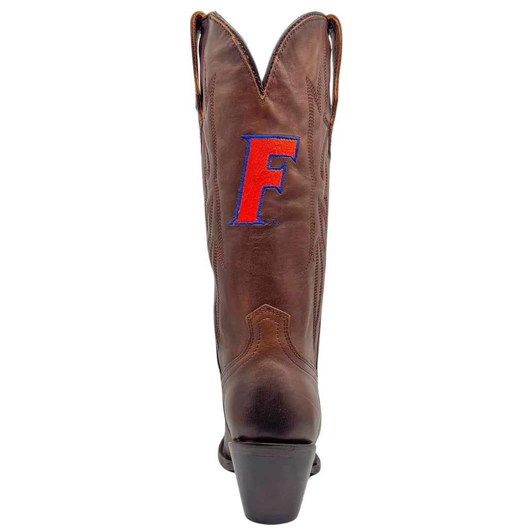 Women's University of Florida Gators Cowgirl Boots | UF Brown Pointed Toe Less Than Prefect Boots | Officially Licensed | Chelsie