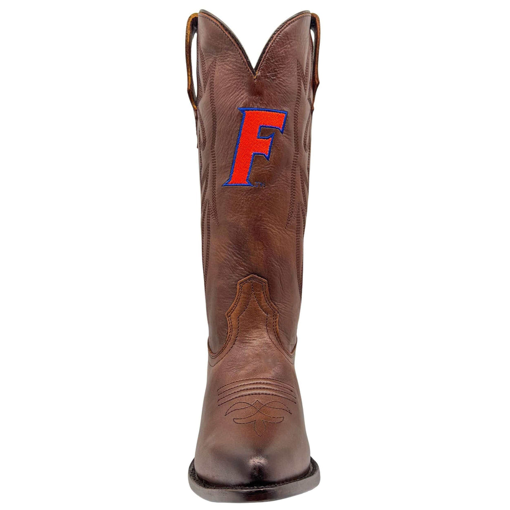 Women's University of Florida Gators Cowgirl Boots | UF Brown Pointed Toe Less Than Prefect Boots | Officially Licensed | Chelsie