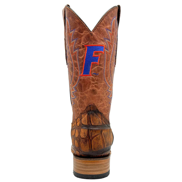 Men's University of Florida Gators Cowboy Boots | Cognac Square Toe Boots | Officially Licensed | Cooper