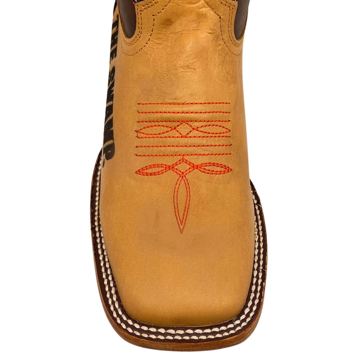 Men's University of Florida Gators Cowboy Boots | Tan/Mocha Broad Square Boots | Officially Licensed | Weston