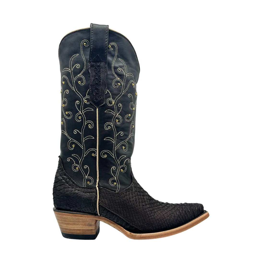 Women's Vaccari Mocha Python Snip Toe Boots