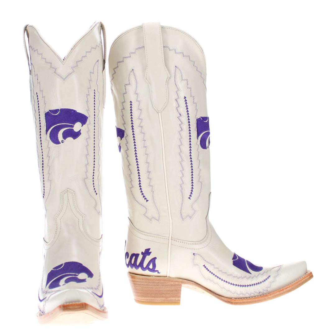 Women's Kansas State University Wildcats Bone Snip Toe Cowgirl Boots Naomi by Vaccari