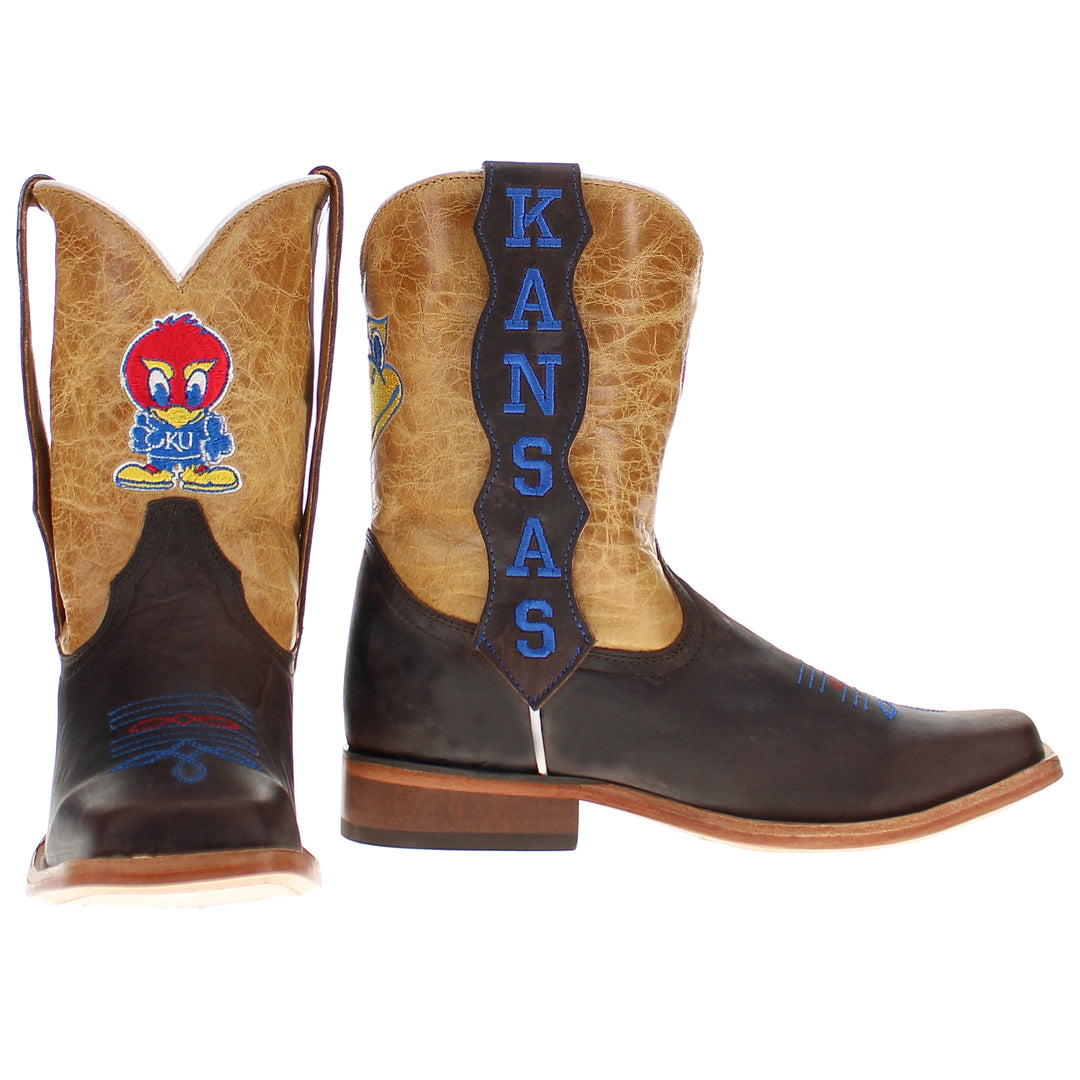 Kid's Dakota University of Kansas Mascot Cowboy Boots by Vaccari