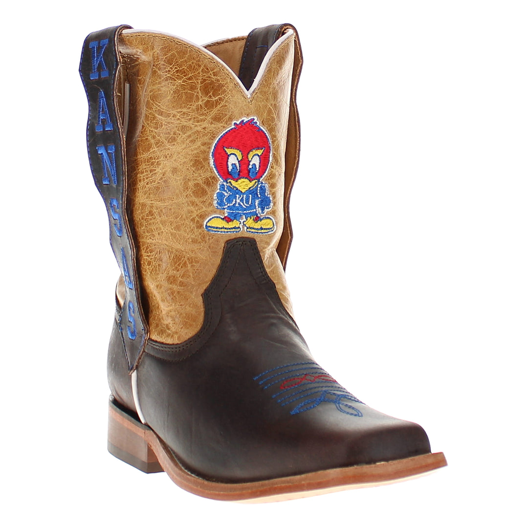 Kid's Dakota University of Kansas Mascot Cowboy Boots by Vaccari