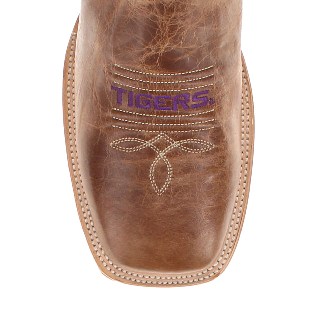 Men's Louisiana State University Tan Square Toe Cowboy Boots by Vaccari