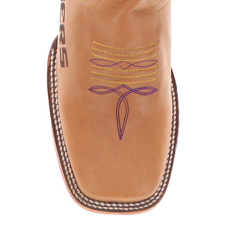 Men's Louisiana State University Tigers Tan/Mocha Broad Square Cowboy Boots Weston by Vaccari