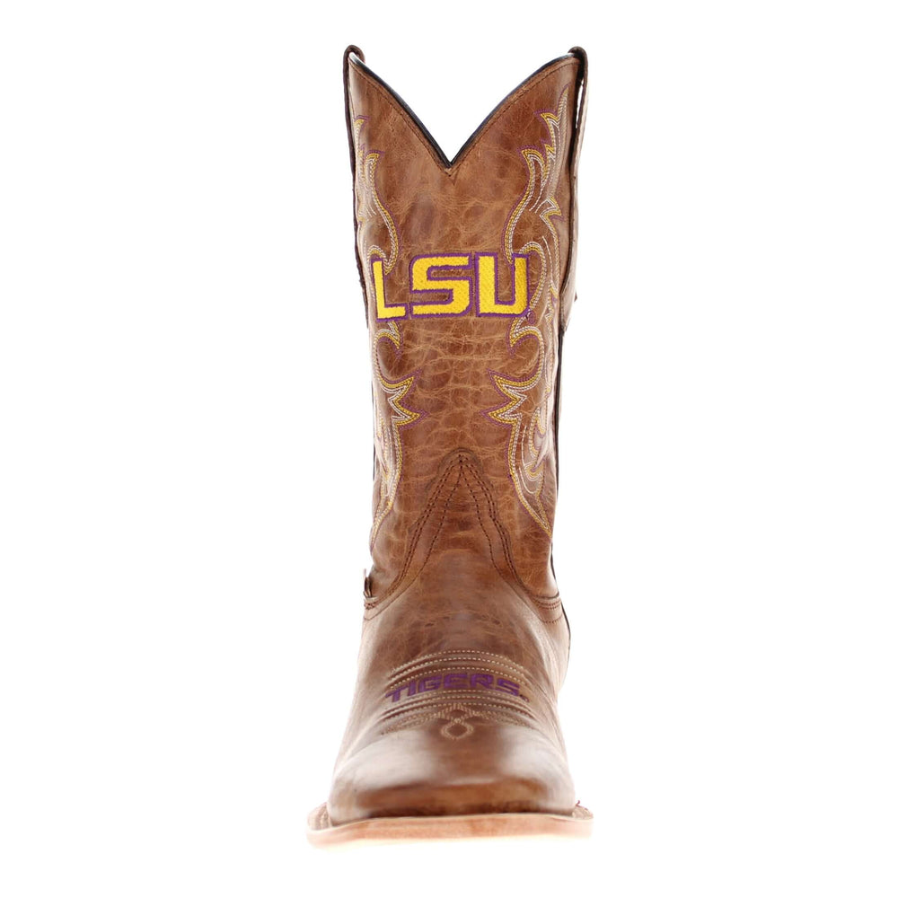 Men's Louisiana State University Tan Square Toe Cowboy Boots by Vaccari