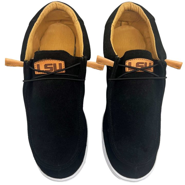 Men's Louisiana State University Shoes | Black Suede Shoes | Officially Licensed | Myles