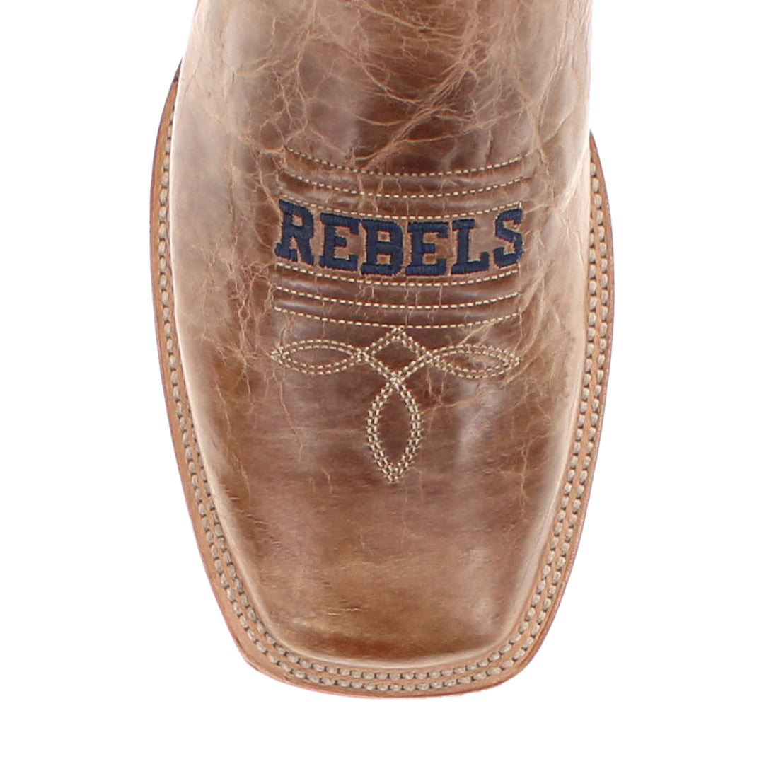 Men's Ole Miss Tan Square Toe Cowboy Boots by Vaccari