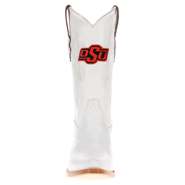 Women's Oklahoma State University All White Pointed Toe Cowgirl Boots Leighton Vaccari University