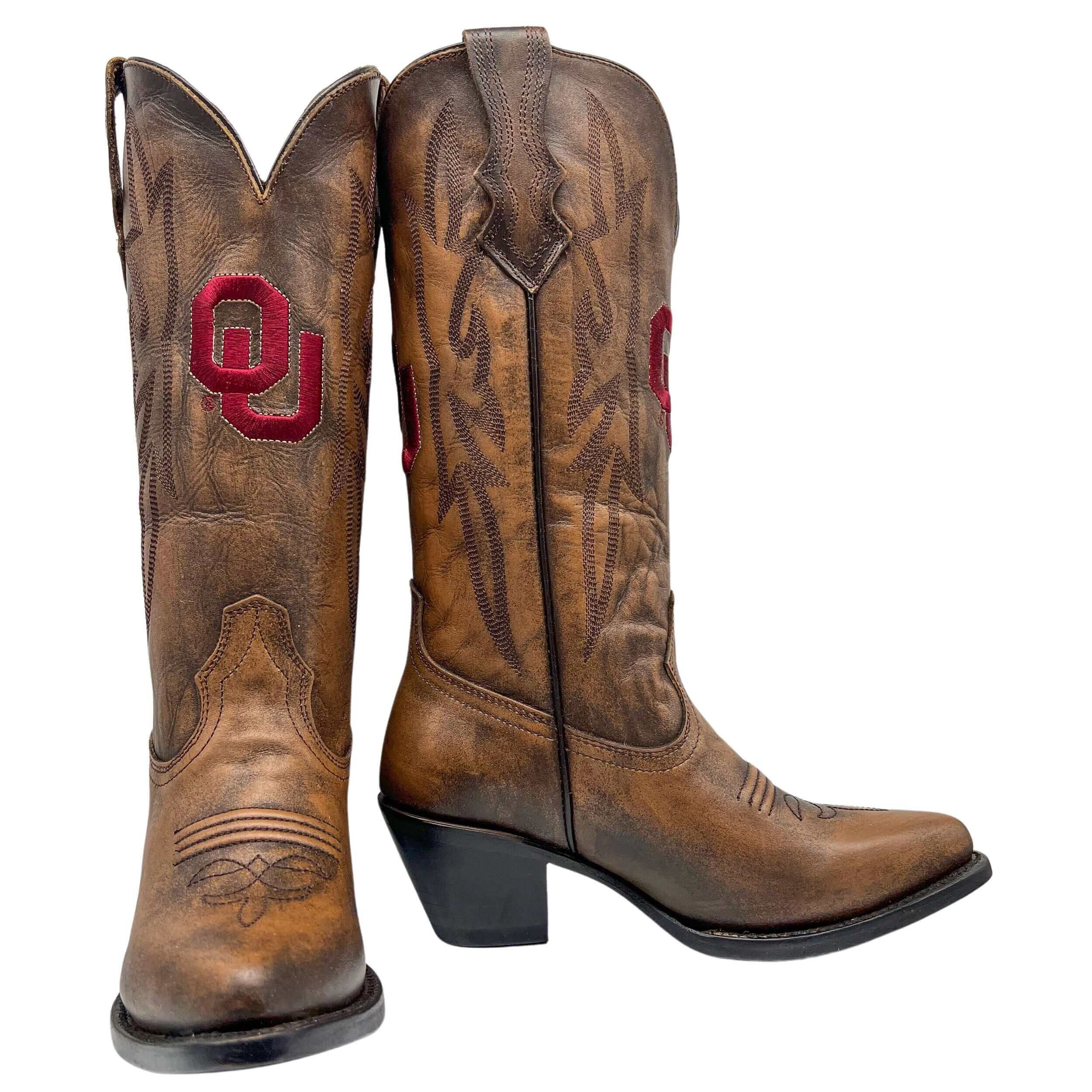 Brown pointed toe cowgirl boots hotsell