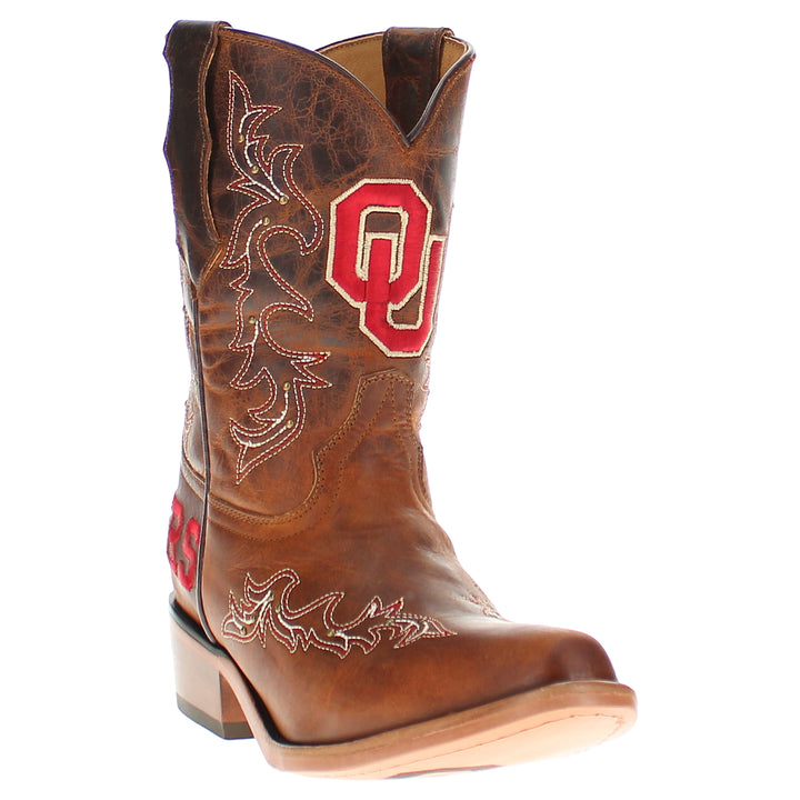 Kid's Amelia University of Oklahoma Studs Cowgirl Boots by Vaccari