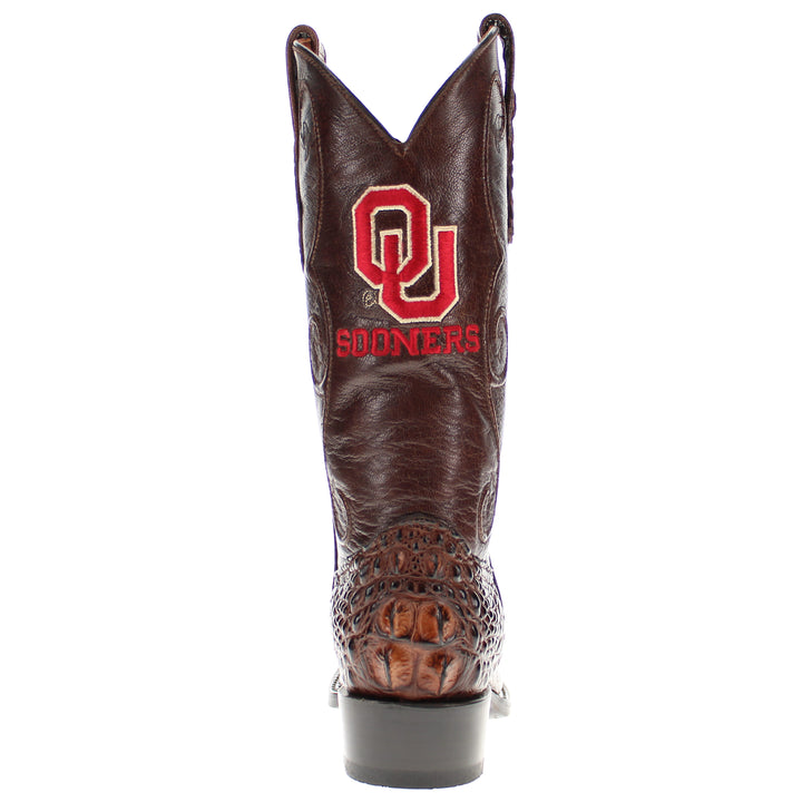 Men's University of Oklahoma Sooners Brown Hornback American Alligator Cowboy Boots David by Vaccari #select-a-toe_jw