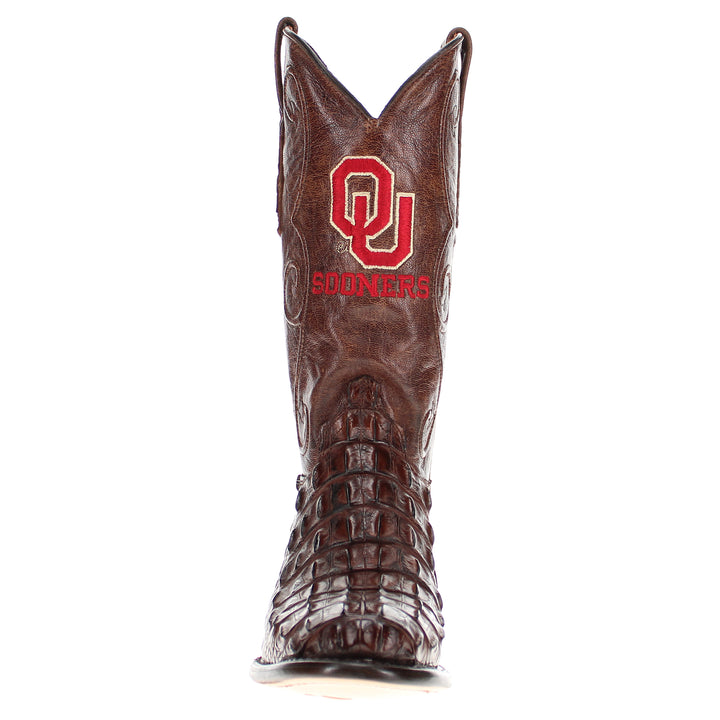 Men's University of Oklahoma Sooners Brown Hornback American Alligator Cowboy Boots David by Vaccari #select-a-toe_round