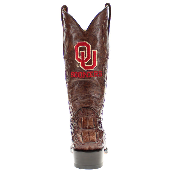 Men's University of Oklahoma Sooners Brown Hornback American Alligator Cowboy Boots David by Vaccari #select-a-toe_round