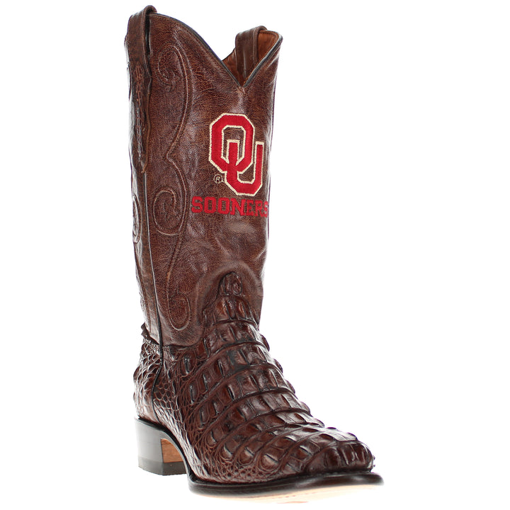 Men's University of Oklahoma Sooners Brown Hornback American Alligator Cowboy Boots David by Vaccari #select-a-toe_round