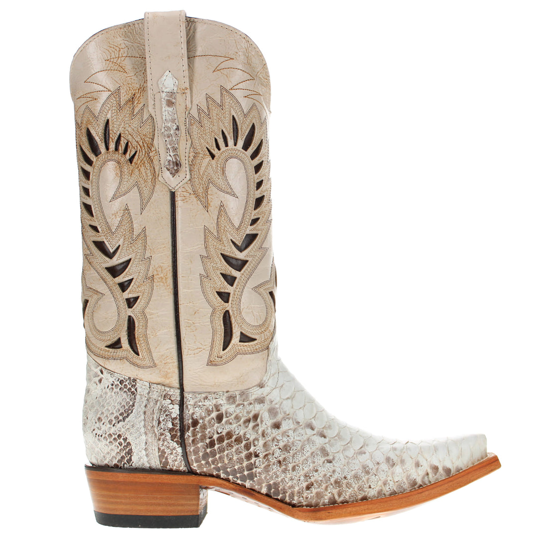 Mens Python Snake Skin Western Snip Toe Boots by Vaccari