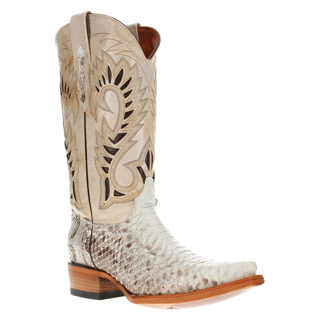 Mens Python Snake Skin Western Snip Toe Boots by Vaccari