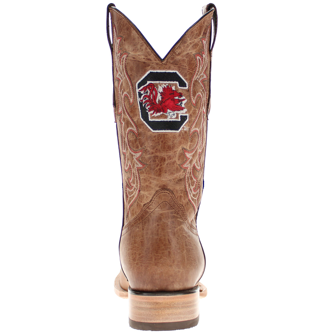 Men's University of South Carolina Tan Sqaure Toe Cowboy Boots by Vaccari