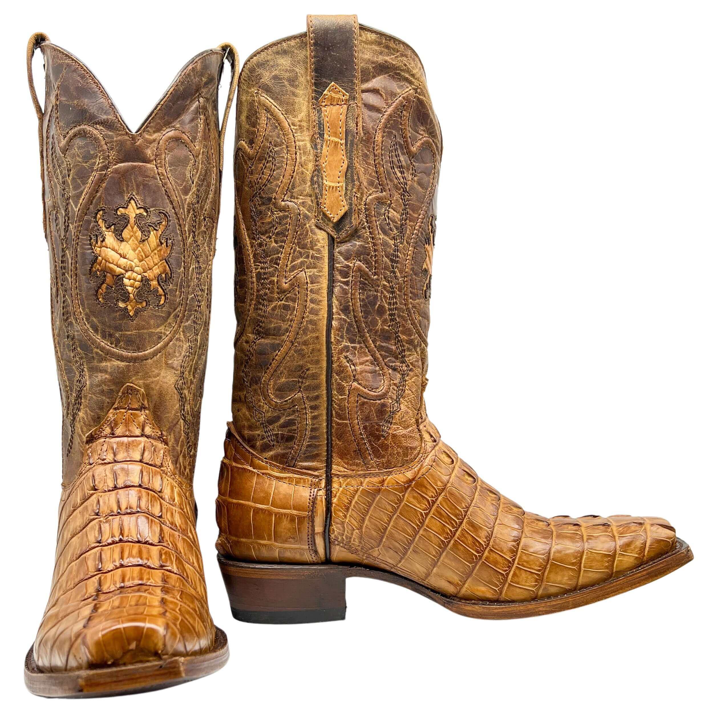 Tan on sale alligator boots