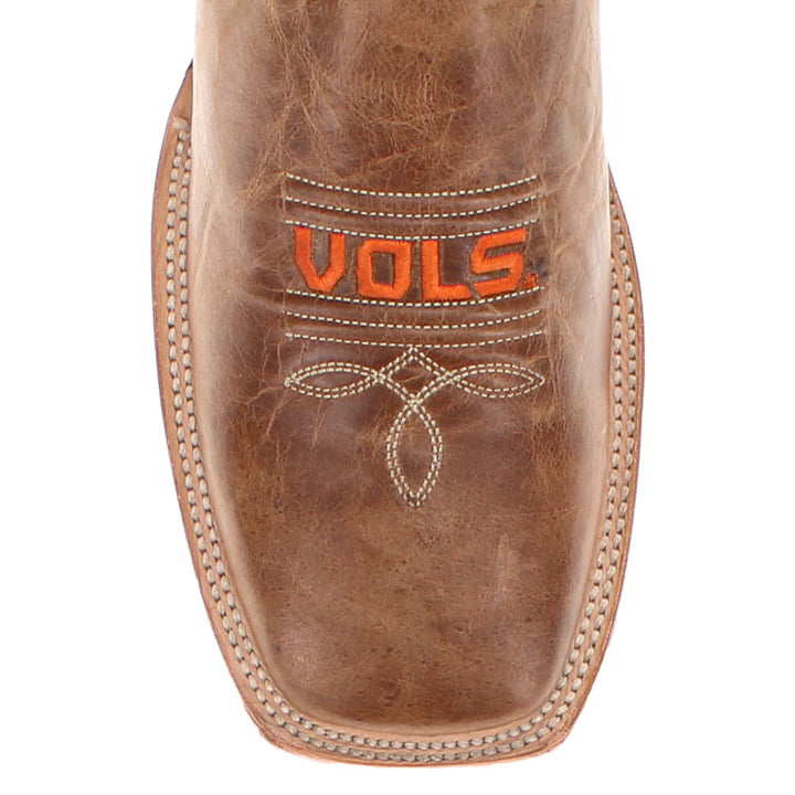 Men's University of Tennessee Vols Tan Leather Square Toe Cowboy Boots by Vaccari