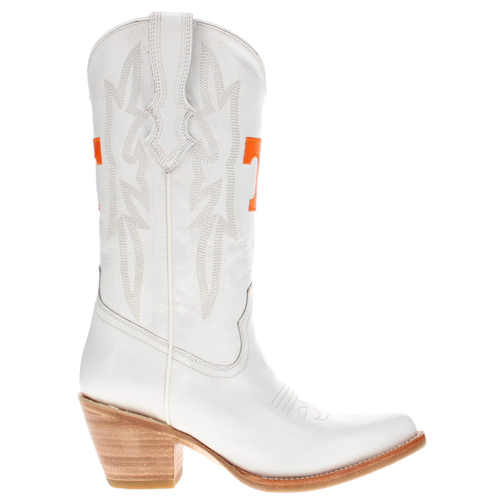 Women's University of Tennessee All White Pointed Toe Cowgirl Boots Leighton Vaccari University