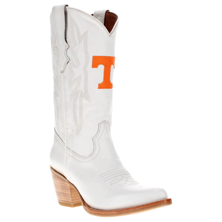 Women's University of Tennessee All White Pointed Toe Cowgirl Boots Leighton Vaccari University