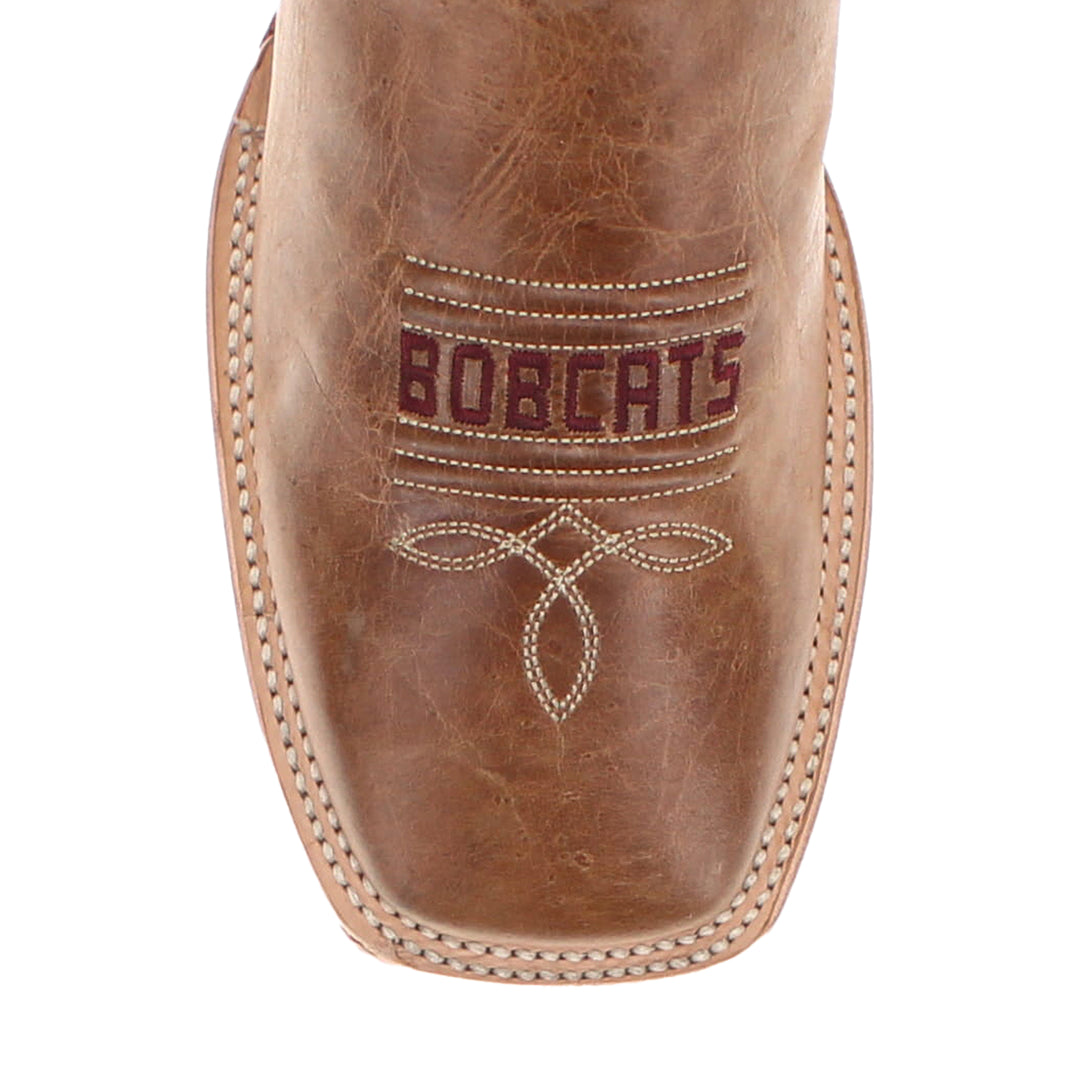 Men's Texas State University Tan Square Toe Cowboy Boots by Vaccari