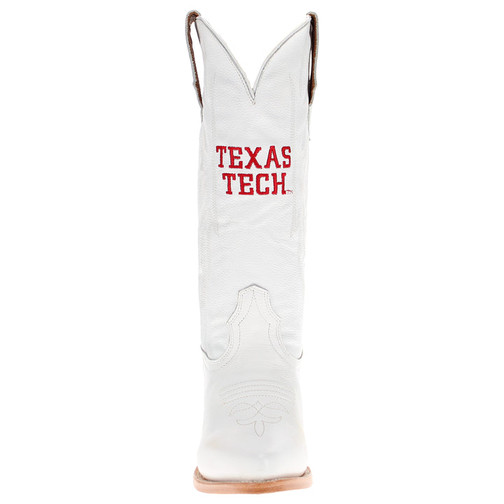 Women's Texas Tech Red Raiders All White Pointed Toe Cowgirl Boots Leighton Vaccari University