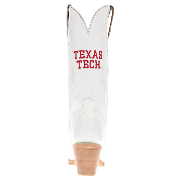 Women's Texas Tech Red Raiders All White Pointed Toe Cowgirl Boots Leighton Vaccari University