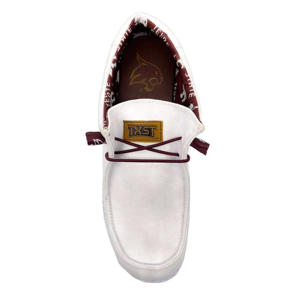 Men's Texas State University White Canvas Shoe Nate