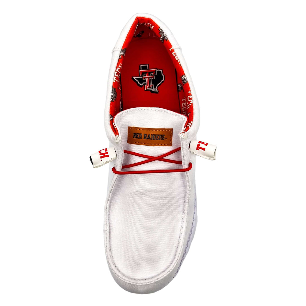 Men's Texas Tech University White Canvas Shoe Nate