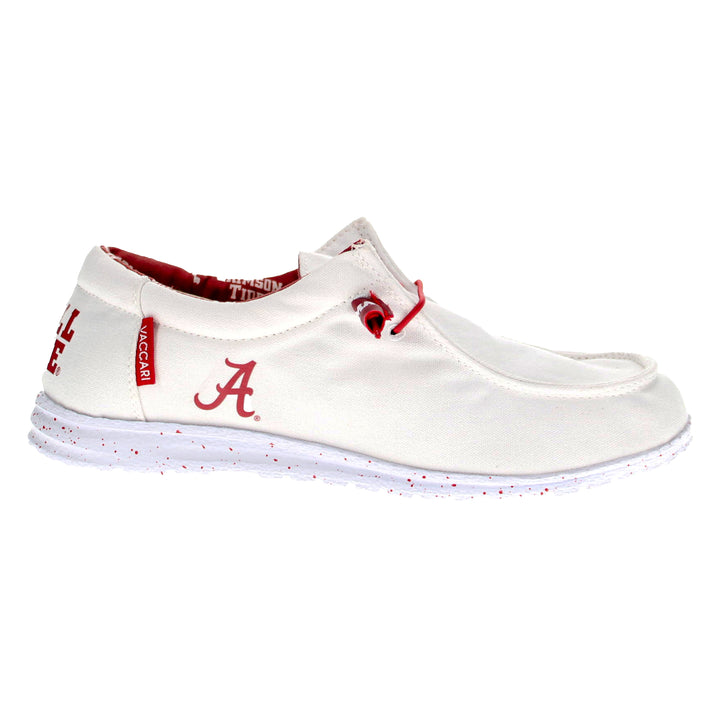 Men's University of Alabama Crimson Tide White Canvas Casual Shoe by Vaccari