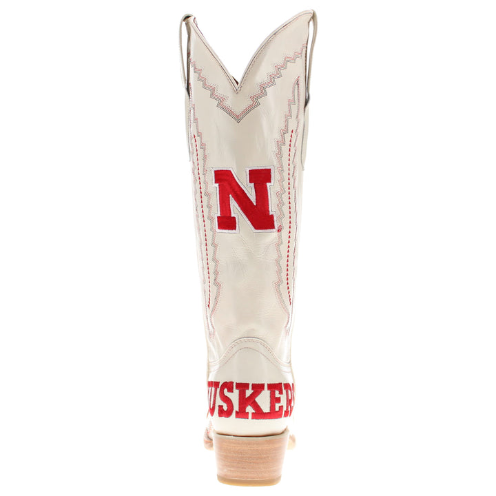 Women's University of Nebraska Cornhuskers Bone Snip Toe Cowgirl Boots Naomi by Vaccari