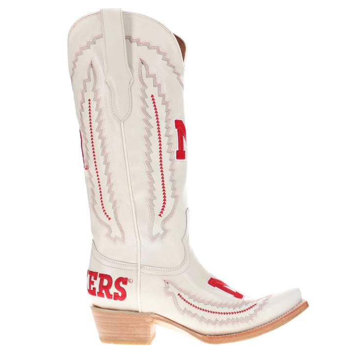 Women's University of Nebraska Cornhuskers Bone Snip Toe Cowgirl Boots Naomi by Vaccari